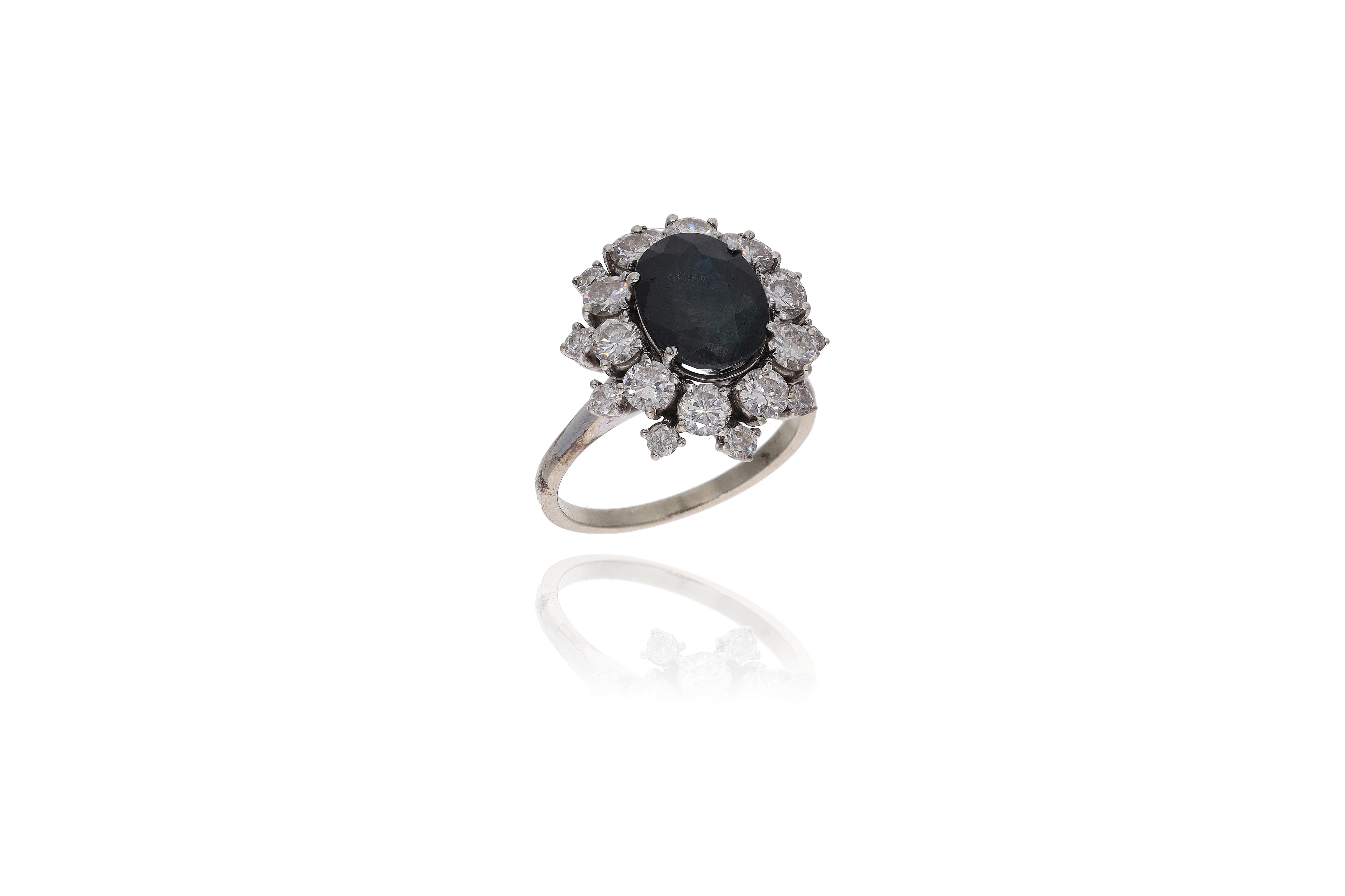 Anello con zaffiro e diamanti - Asta Preziosi