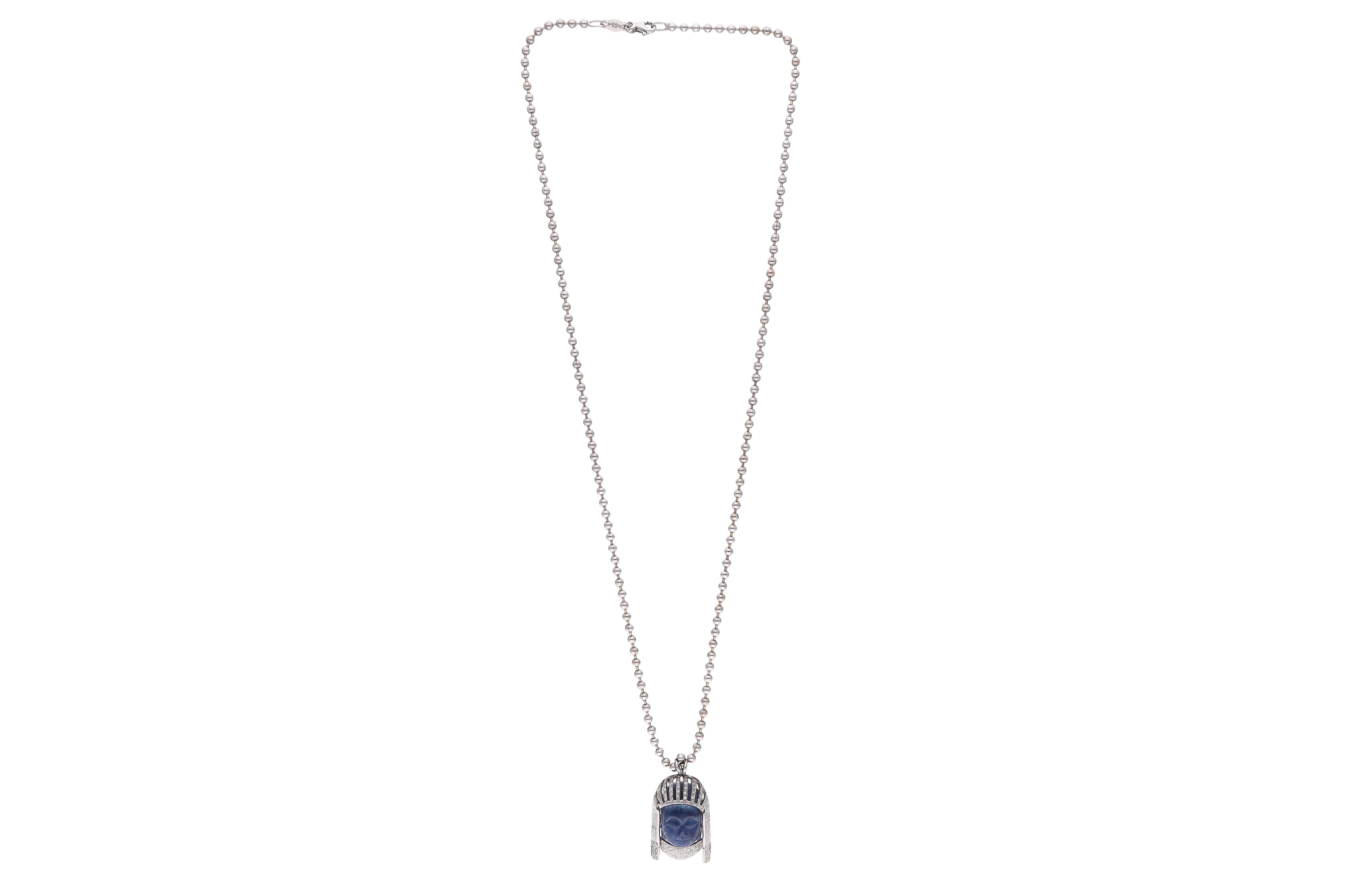 Collana con diamanti e zaffiro - Asta Preziosi