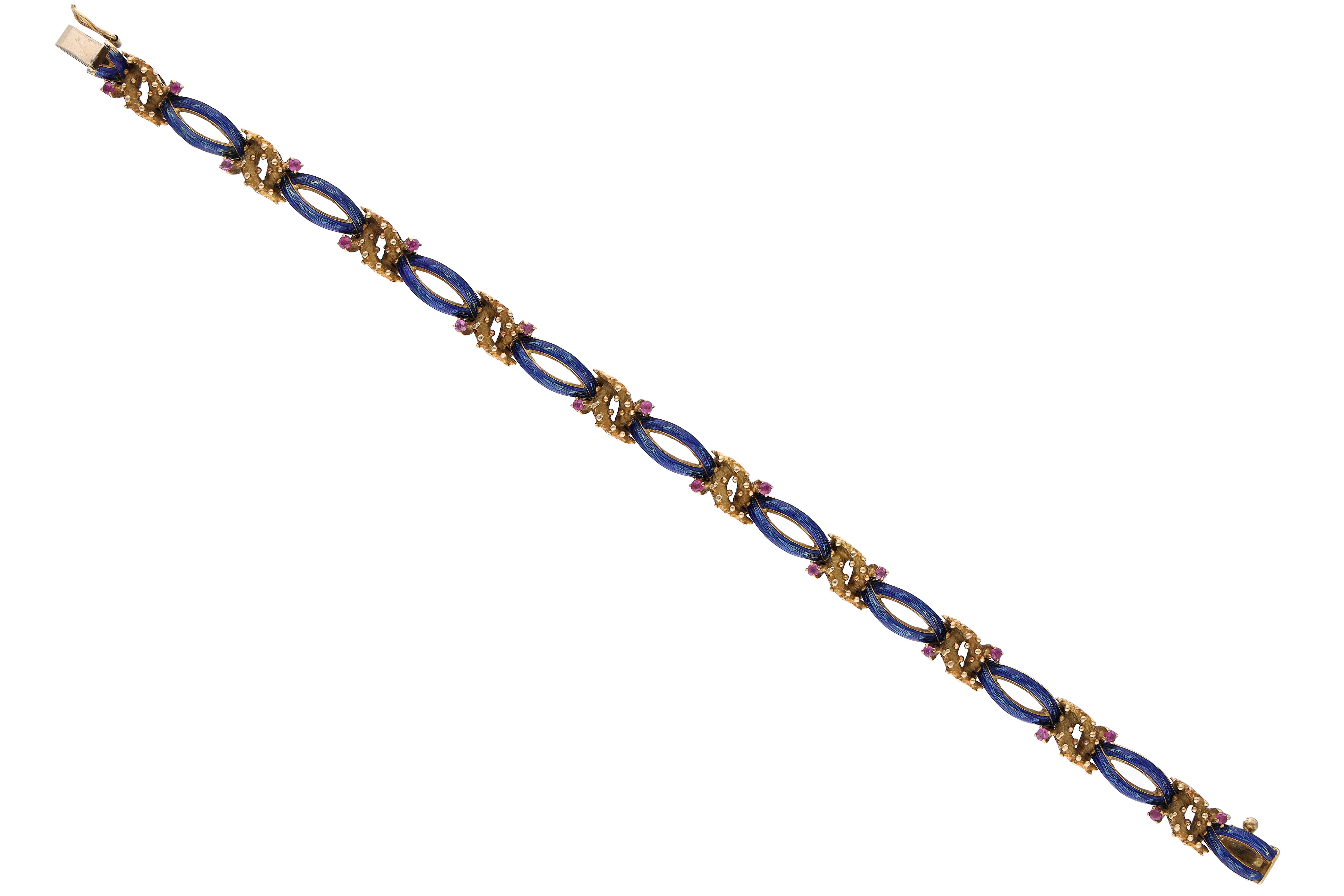 Bracciale con rubini e smalti - Asta Preziosi