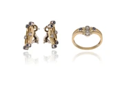Parure orecchini, anello e collana con diamanti e pietre - Asta Preziosi Parure orecchini, anello e collana con diamanti e pietre - Asta Preziosi