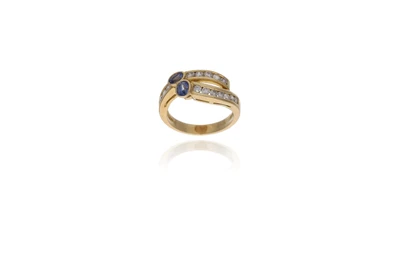 Anello con diamanti e zaffiri - Asta Preziosi Anello con diamanti e zaffiri - Asta Preziosi