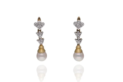 Orecchini con perle e diamanti - Asta Preziosi Orecchini con perle e diamanti - Asta Preziosi