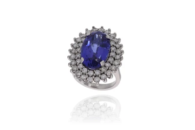 Anello con tanzanite e diamanti - Asta Preziosi Anello con tanzanite e diamanti - Asta Preziosi