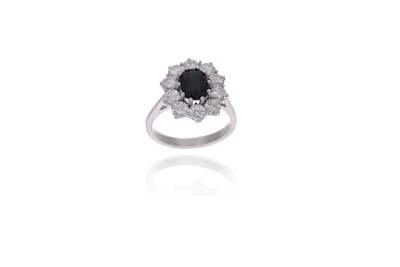 Anello con diamanti e zaffiro - Asta Preziosi Anello con diamanti e zaffiro - Asta Preziosi