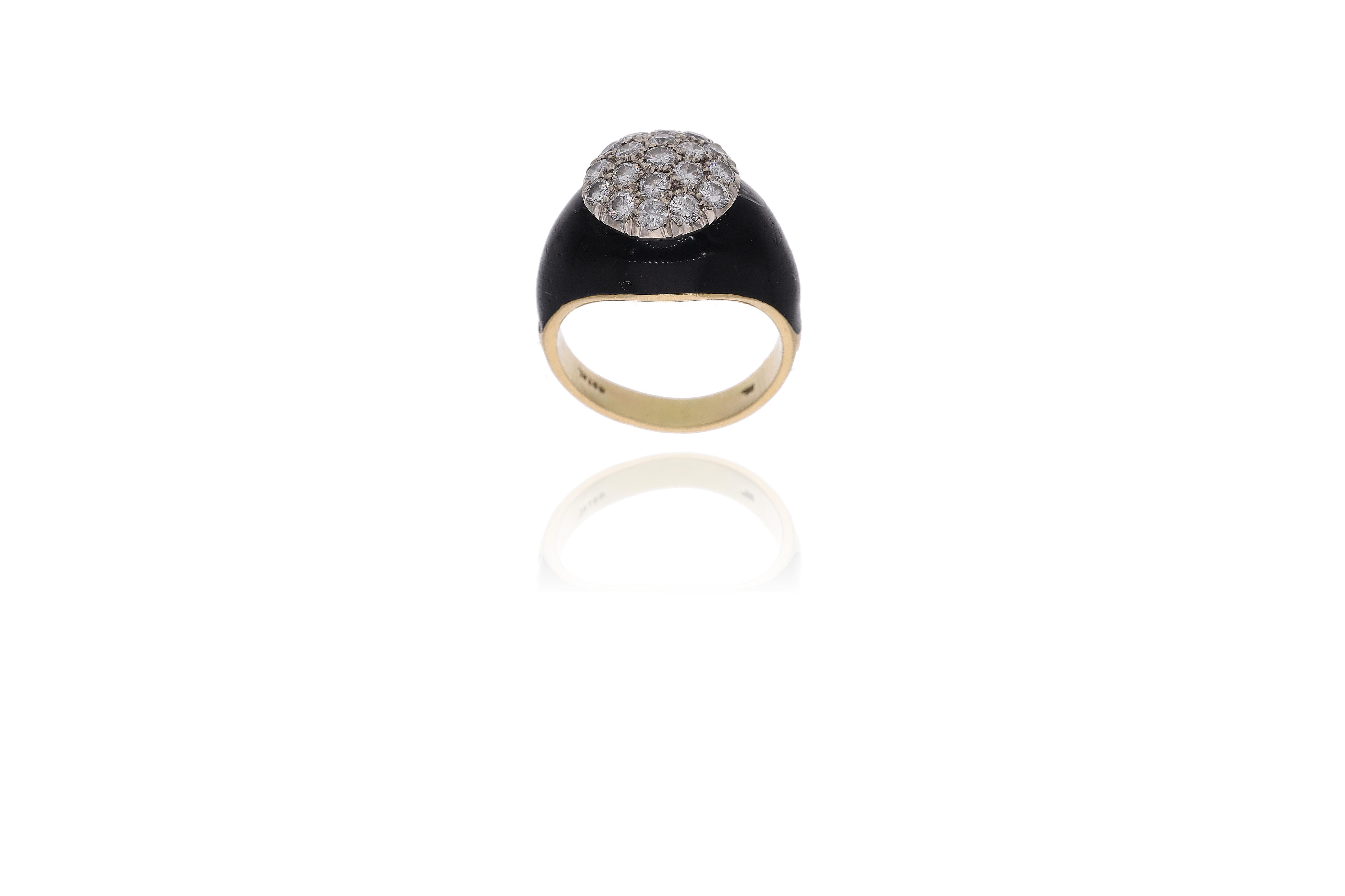 Anello con diamanti e smalti - Asta Preziosi