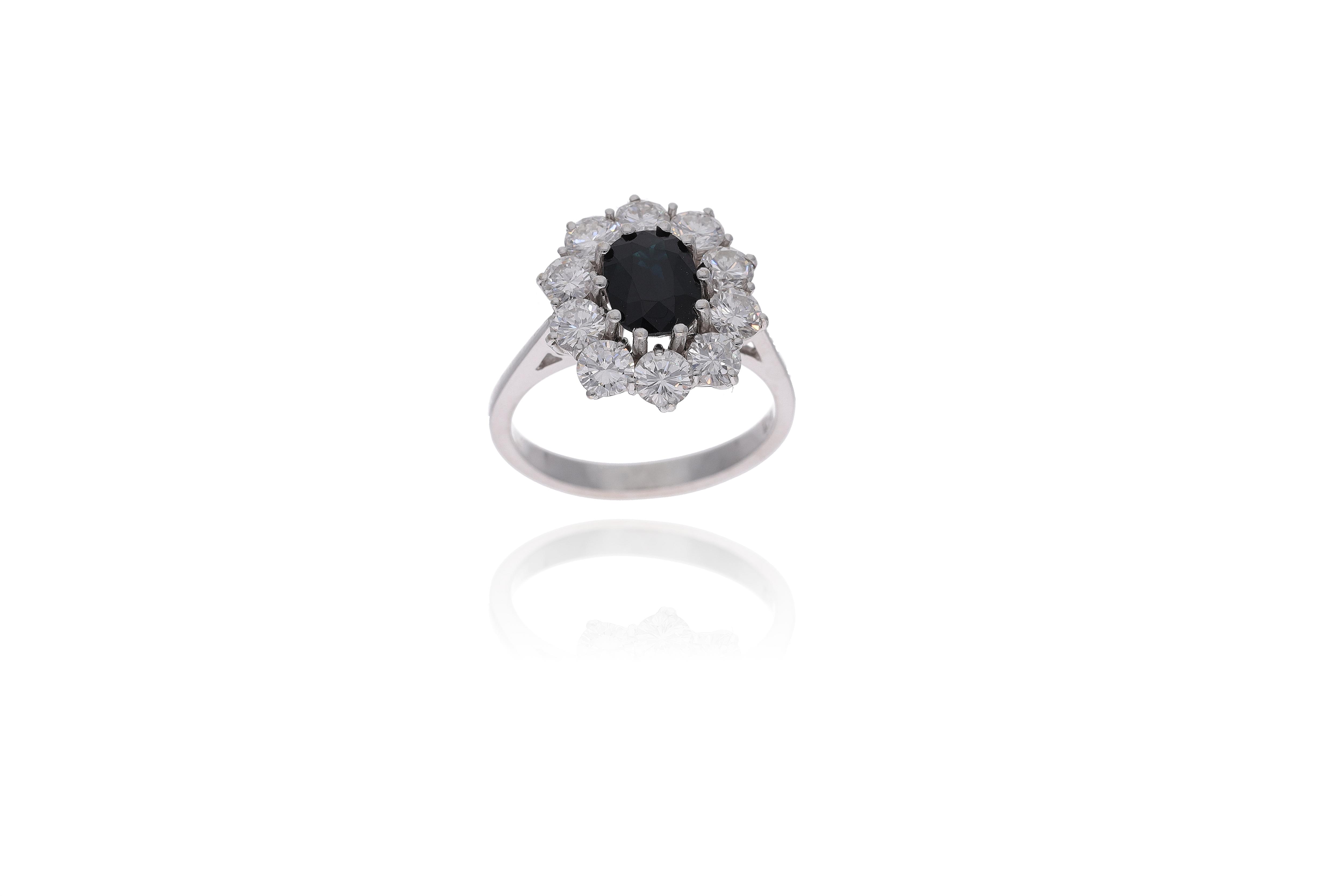 Anello con diamanti e zaffiro - Asta Preziosi