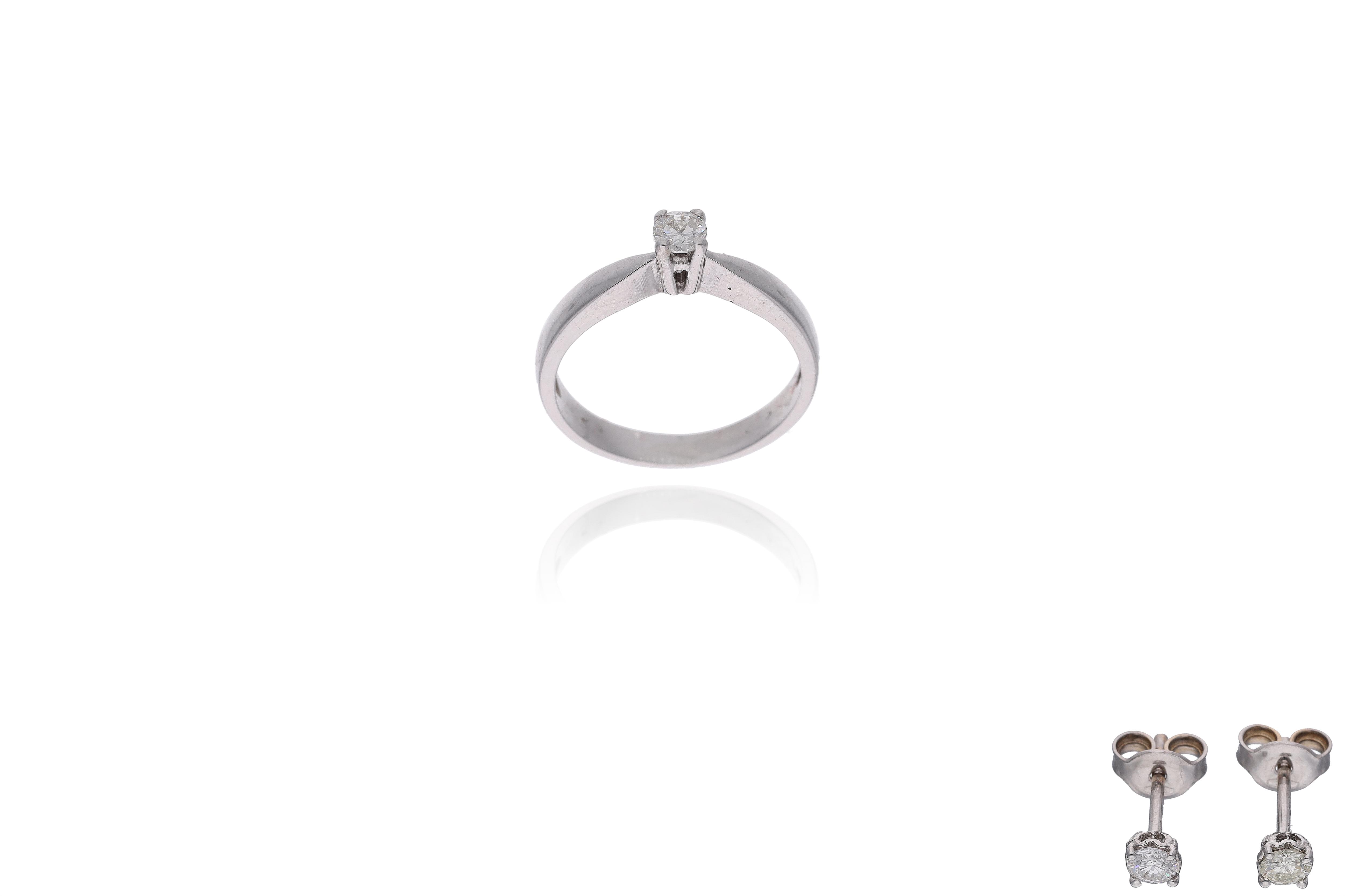 Anello e orecchini con diamanti - Asta Preziosi