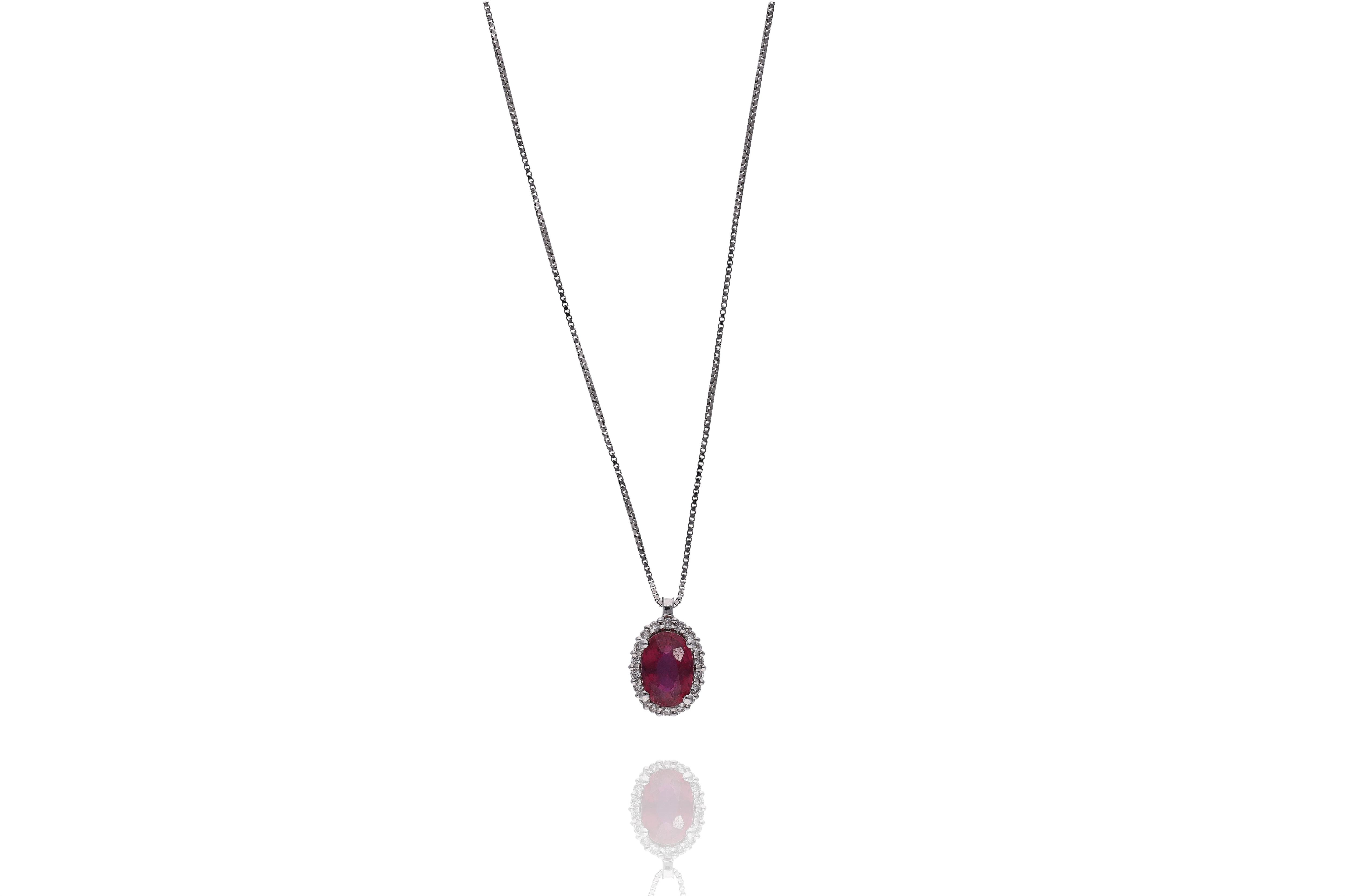 Collana con pietra e diamanti - Asta Preziosi