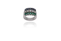 Anello con diamanti, zaffiri e smeraldi - Asta Preziosi Anello con diamanti, zaffiri e smeraldi - Asta Preziosi