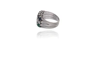 Anello con diamanti, zaffiri e smeraldi - Asta Preziosi Anello con diamanti, zaffiri e smeraldi - Asta Preziosi