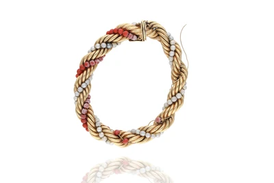 Bracciale con coralli e perle - Asta Preziosi Bracciale con coralli e perle - Asta Preziosi