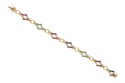 Bracciale con rubini, smeraldi, zaffiri e pietre - Asta Preziosi Bracciale con rubini, smeraldi, zaffiri e pietre - Asta Preziosi