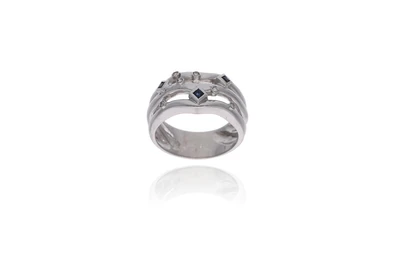 Gianni Carita', anello con zaffiri e diamanti - Asta Preziosi Gianni Carita', anello con zaffiri e diamanti - Asta Preziosi