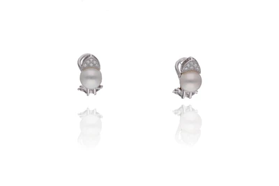Orecchini con perle e diamanti - Asta Preziosi Orecchini con perle e diamanti - Asta Preziosi