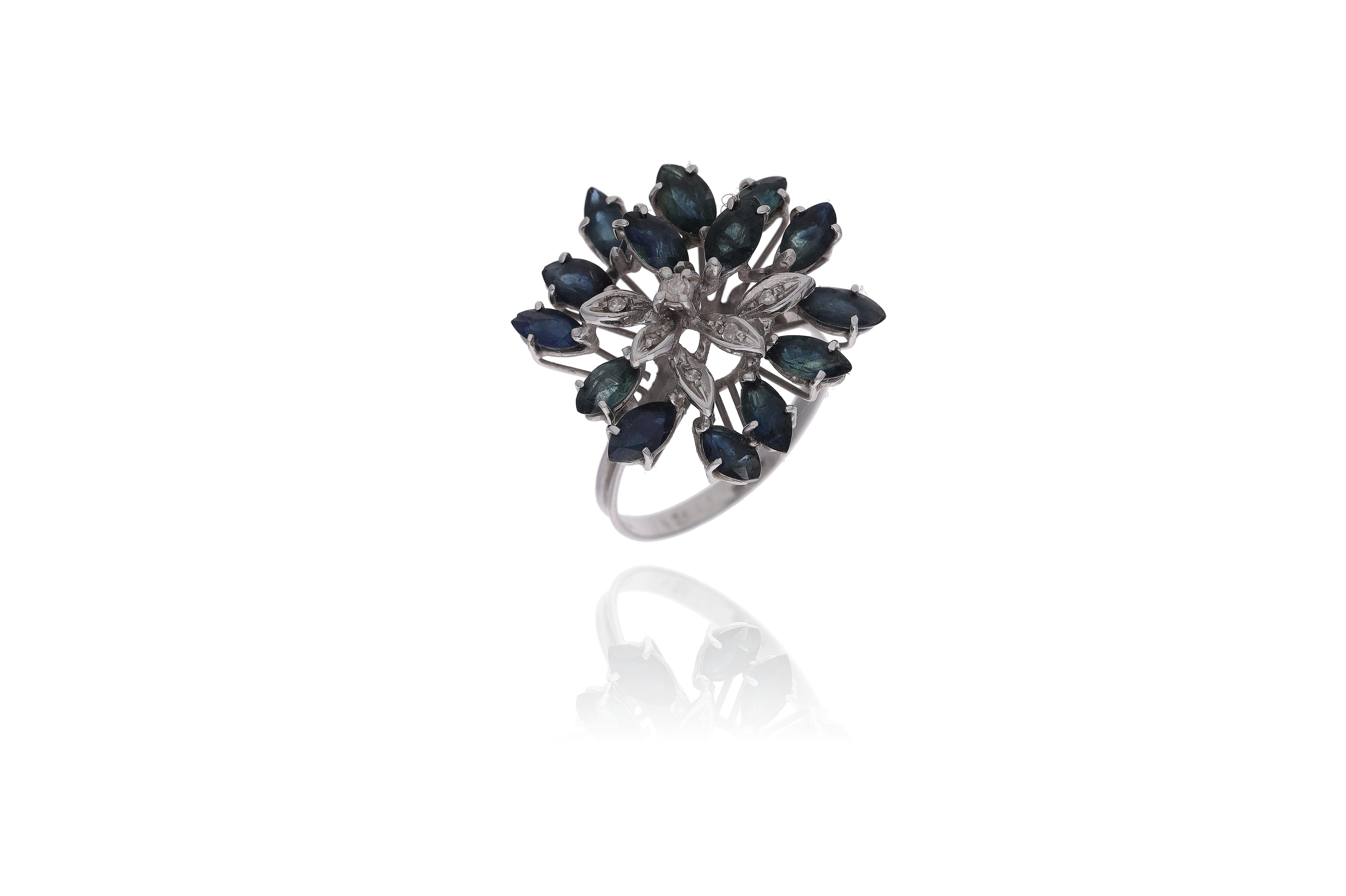 Anello con zaffiri e diamanti - Asta Preziosi