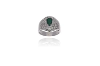 Anello con diamanti e smeraldo - Asta Preziosi Anello con diamanti e smeraldo - Asta Preziosi