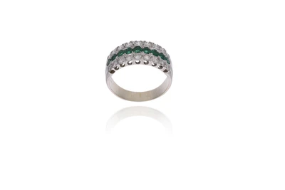 Anello con brillanti e smeraldi - Asta Preziosi Anello con brillanti e smeraldi - Asta Preziosi