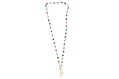 Collana con granati e calcedoni e ciondolo in oro - Asta Preziosi Collana con granati e calcedoni e ciondolo in oro - Asta Preziosi