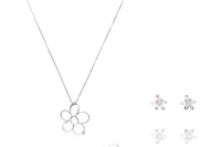 Collana con pendente e orecchini con diamanti - Asta preziosi Collana con pendente e orecchini con diamanti - Asta preziosi