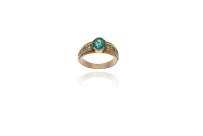 Anello con smeraldo e diamanti - Asta preziosi Anello con smeraldo e diamanti - Asta preziosi
