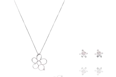 Collana con pendente e orecchini con diamanti - Asta preziosi Collana con pendente e orecchini con diamanti - Asta preziosi
