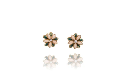 Orecchini con diamanti, smalti e coralli - Asta preziosi Orecchini con diamanti, smalti e coralli - Asta preziosi