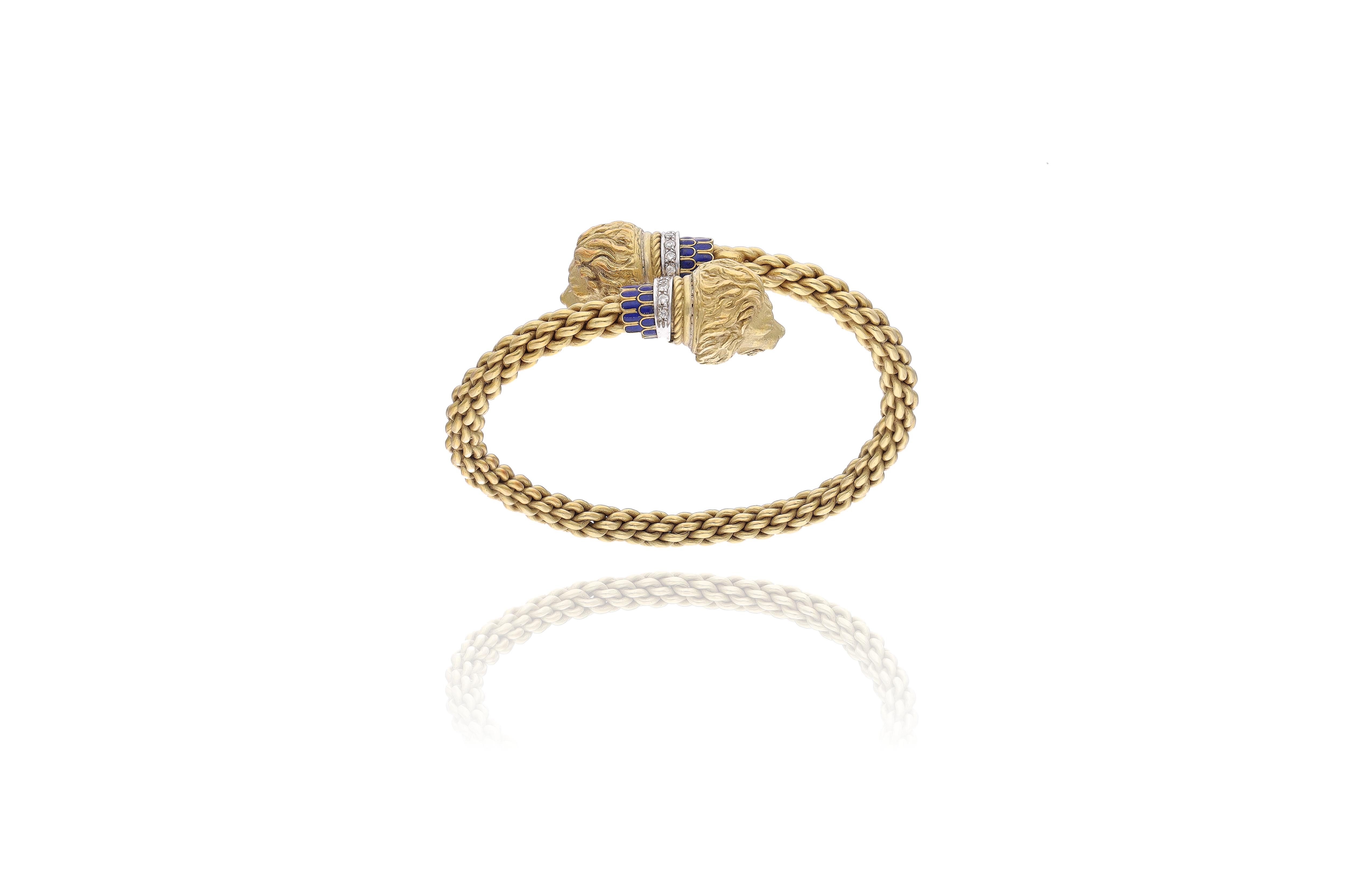 Bracciale con diamanti e smalti - Asta preziosi