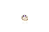 Anello con diamanti e ametista - Asta preziosi Anello con diamanti e ametista - Asta preziosi