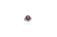 Anello con granato e diamanti - Asta preziosi Anello con granato e diamanti - Asta preziosi