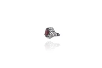 Anello con granato e diamanti - Asta preziosi Anello con granato e diamanti - Asta preziosi