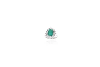 Anello con smeraldo e diamanti - Asta preziosi Anello con smeraldo e diamanti - Asta preziosi