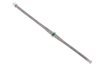 Bracciale con smeraldo e diamanti - Asta preziosi Bracciale con smeraldo e diamanti - Asta preziosi
