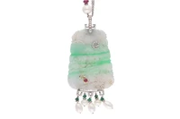 Collana con pendente, diamanti, perle coltivate, corindoni, berilli e pietre - Asta preziosi Collana con pendente, diamanti, perle coltivate, corindoni, berilli e pietre - Asta preziosi