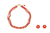 Collana e orecchini con coralli - Asta preziosi Collana e orecchini con coralli - Asta preziosi