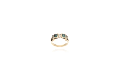 Anello con smeraldi e diamanti - Asta preziosi Anello con smeraldi e diamanti - Asta preziosi