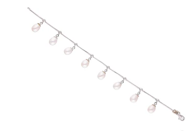 Bracciale con perle coltivate e diamanti - Asta preziosi Bracciale con perle coltivate e diamanti - Asta preziosi