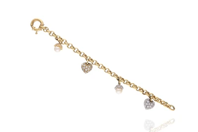 Bracciale con perle coltivate e pietre - Asta preziosi Bracciale con perle coltivate e pietre - Asta preziosi