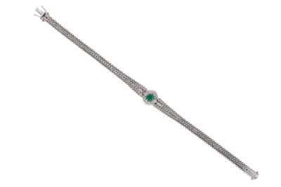 Bracciale con smeraldo e diamanti - Asta preziosi Bracciale con smeraldo e diamanti - Asta preziosi