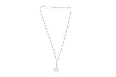 Collana con ciondolo, diamanti e perla coltivata - Asta preziosi