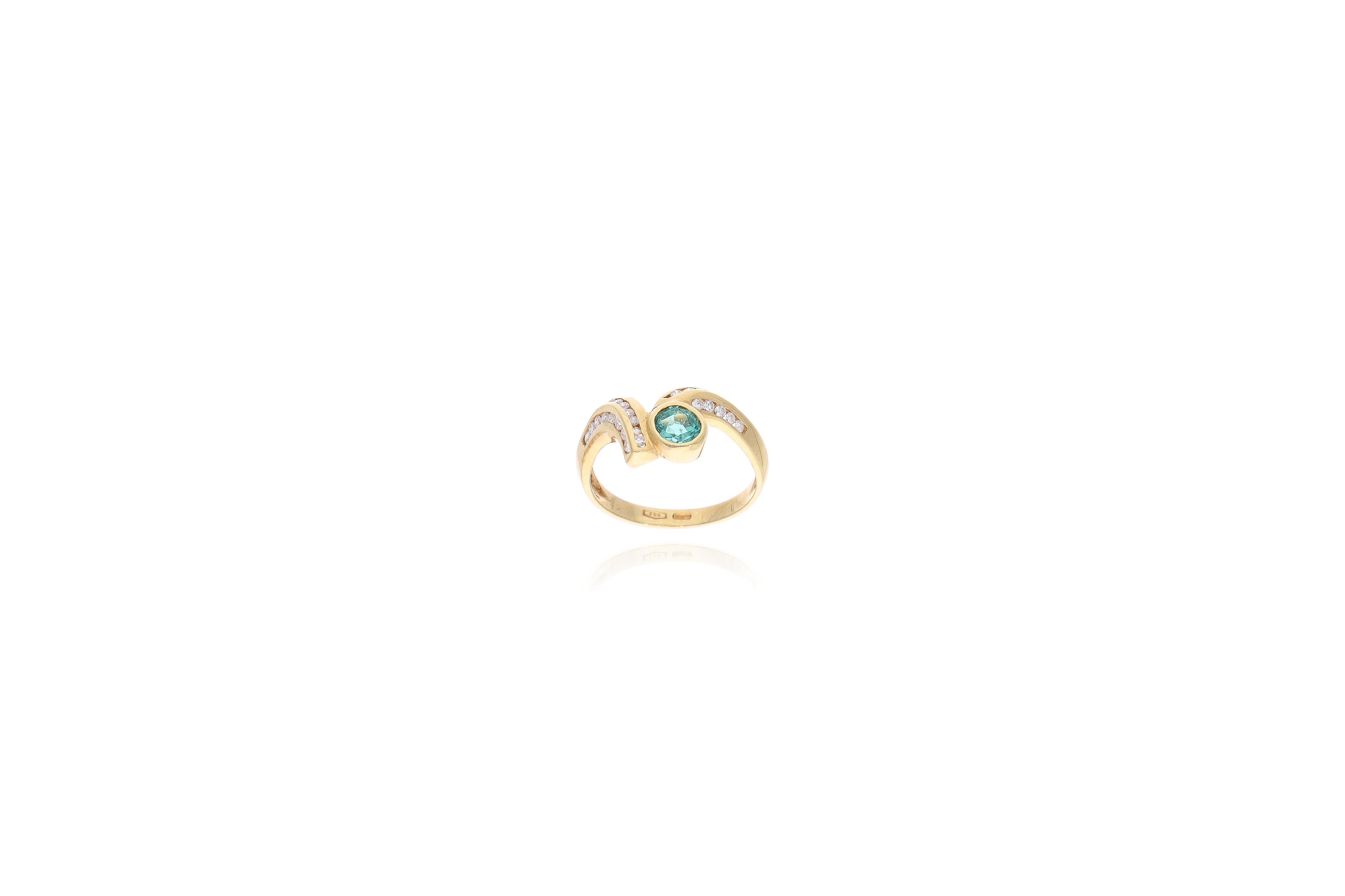 Anello con diamanti e smeraldo - Asta preziosi