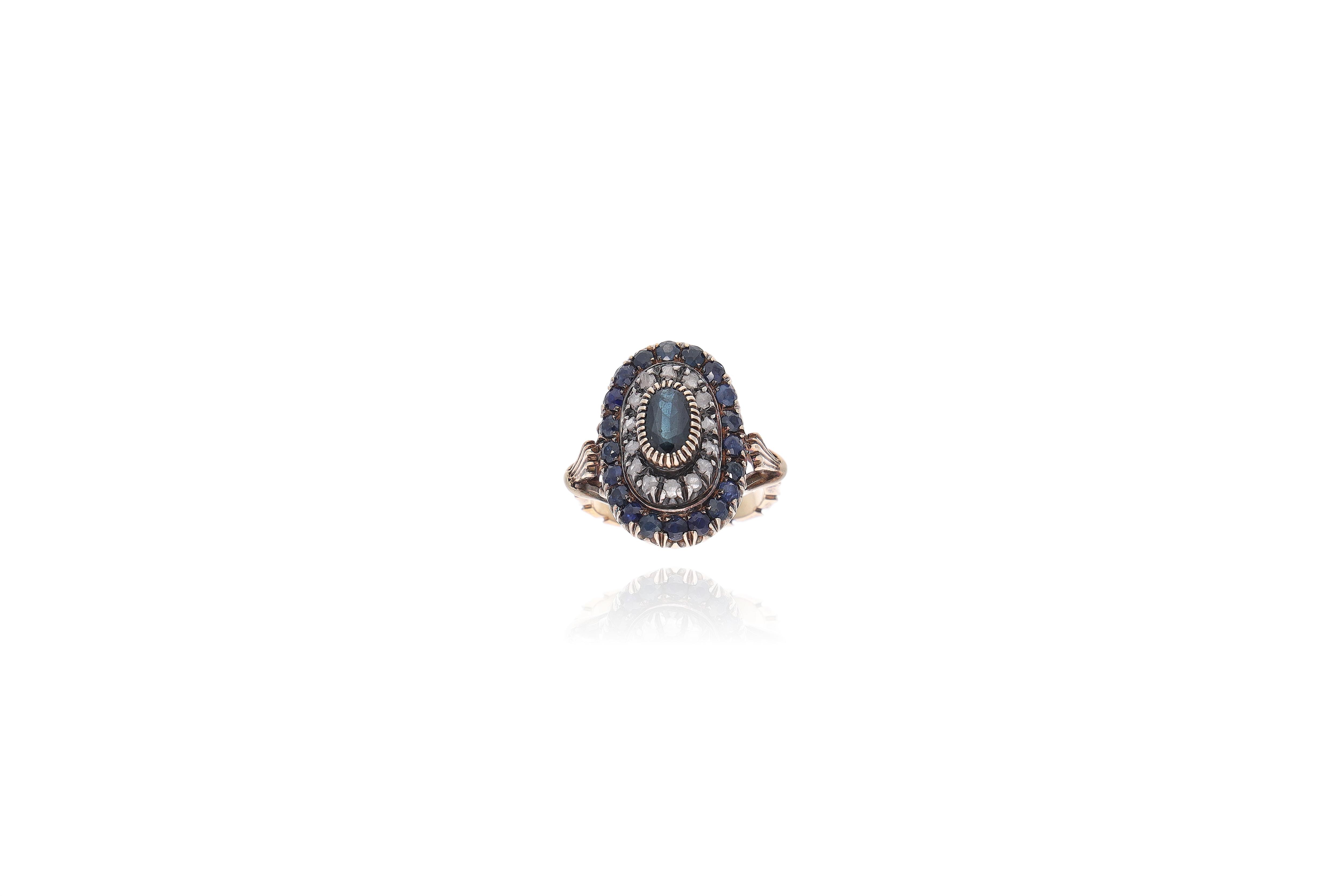 Anello con diamanti e zaffiri - Asta preziosi