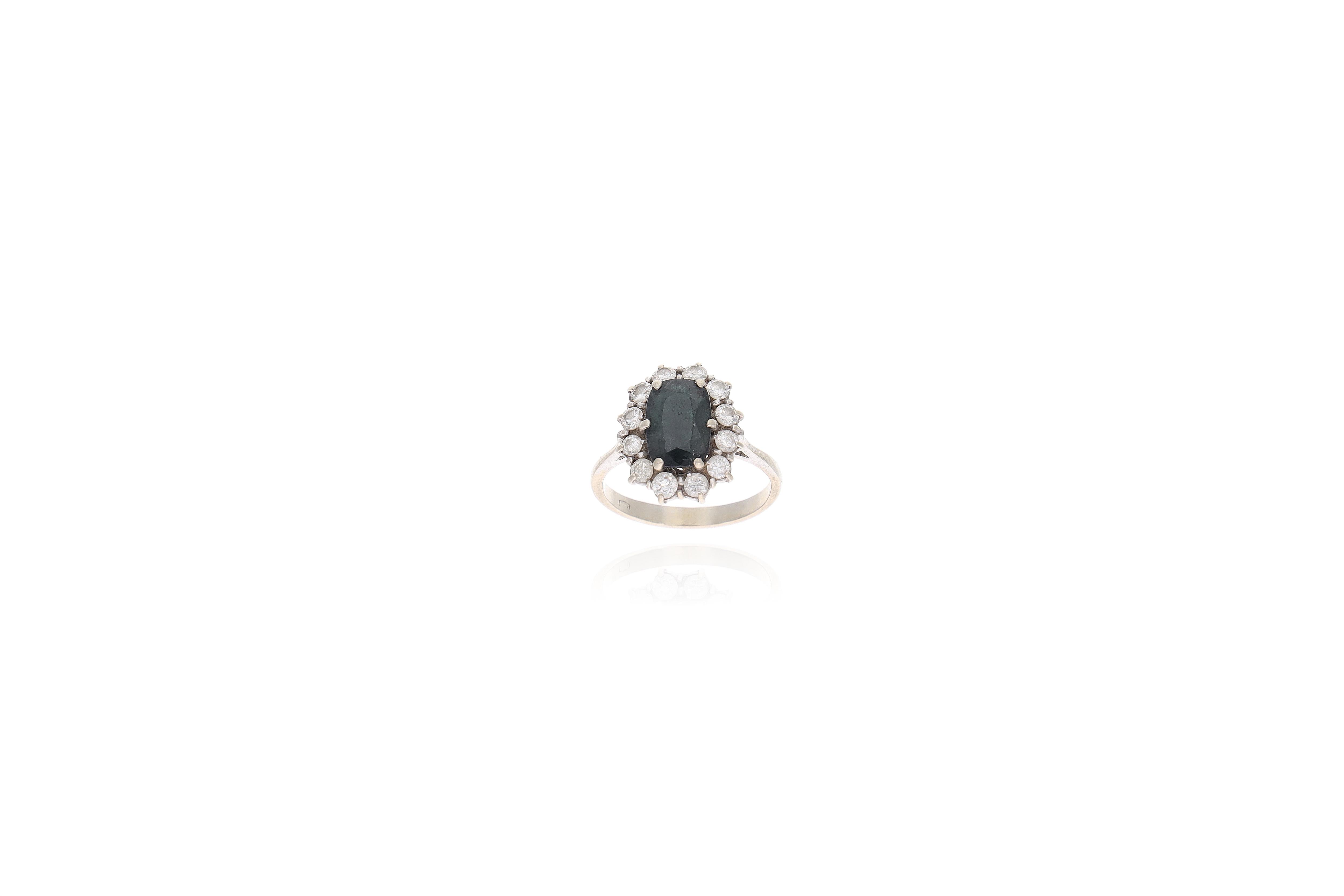 Anello con zaffiro e diamanti - Asta preziosi