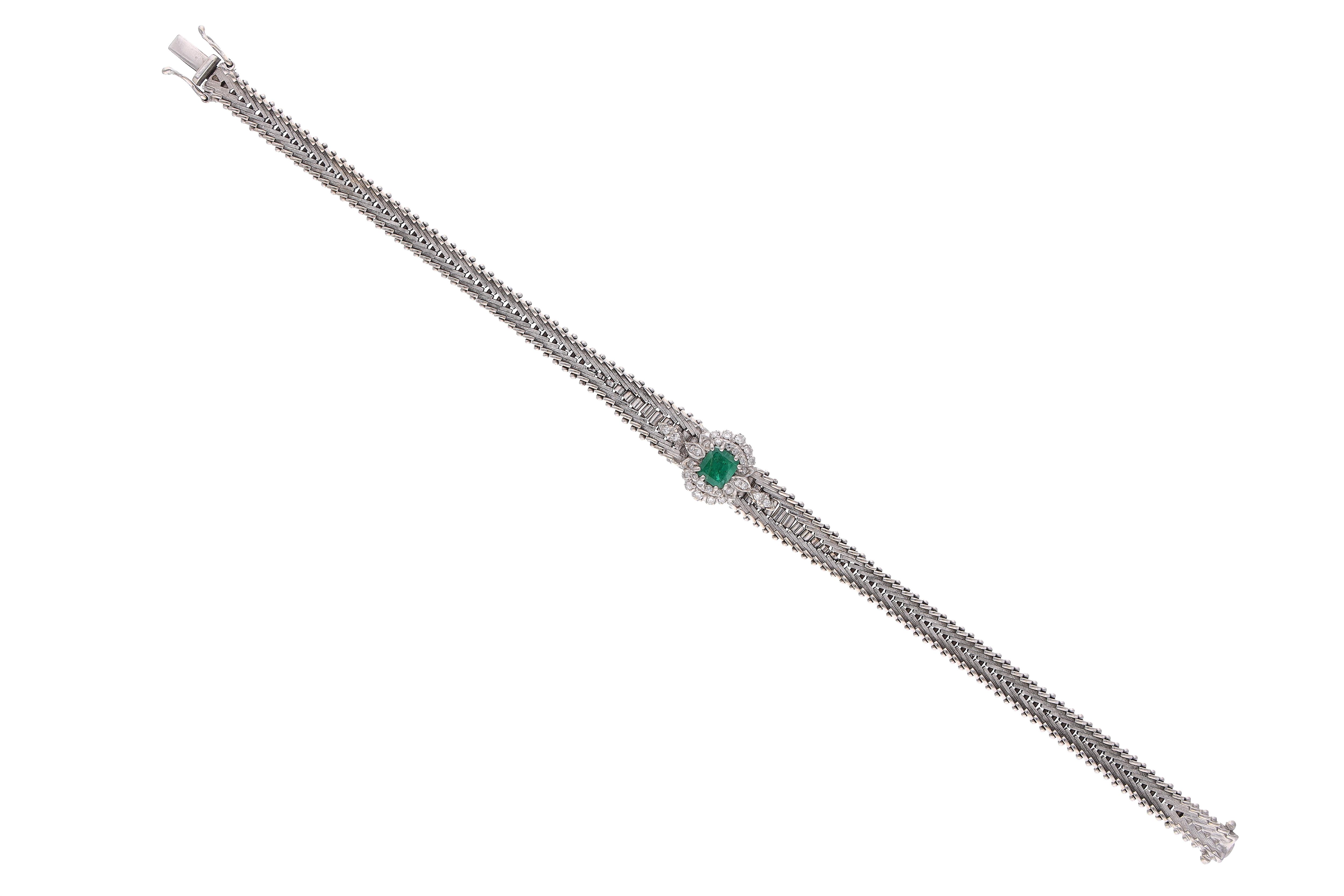 Bracciale con smeraldo e diamanti - Asta preziosi