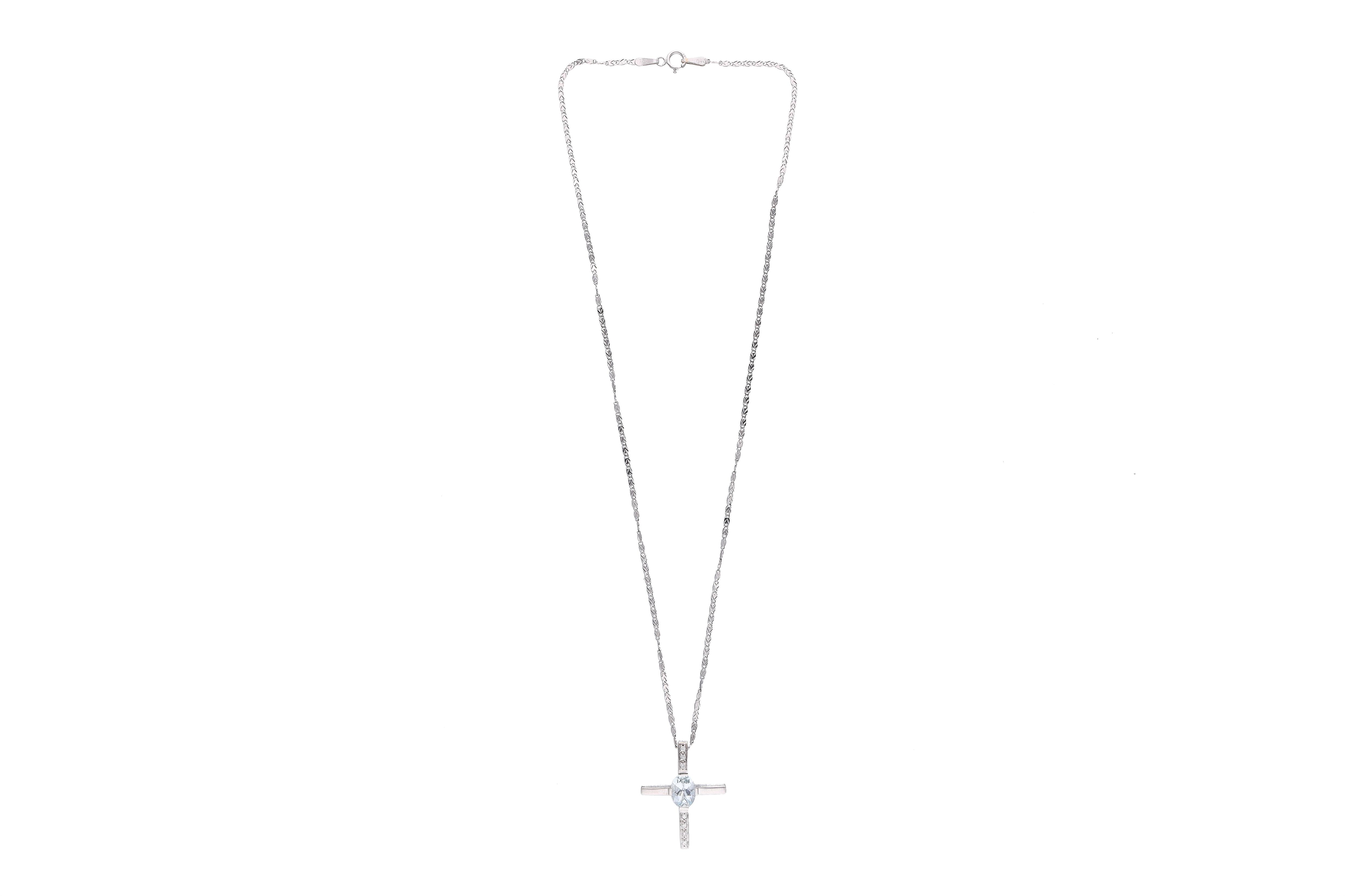 Collana e ciondolo con acquamarina e diamanti - Asta preziosi