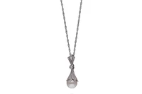 Collana con ciondolo con diamante e perla coltivata - Asta Preziosi Collana con ciondolo con diamante e perla coltivata - Asta Preziosi