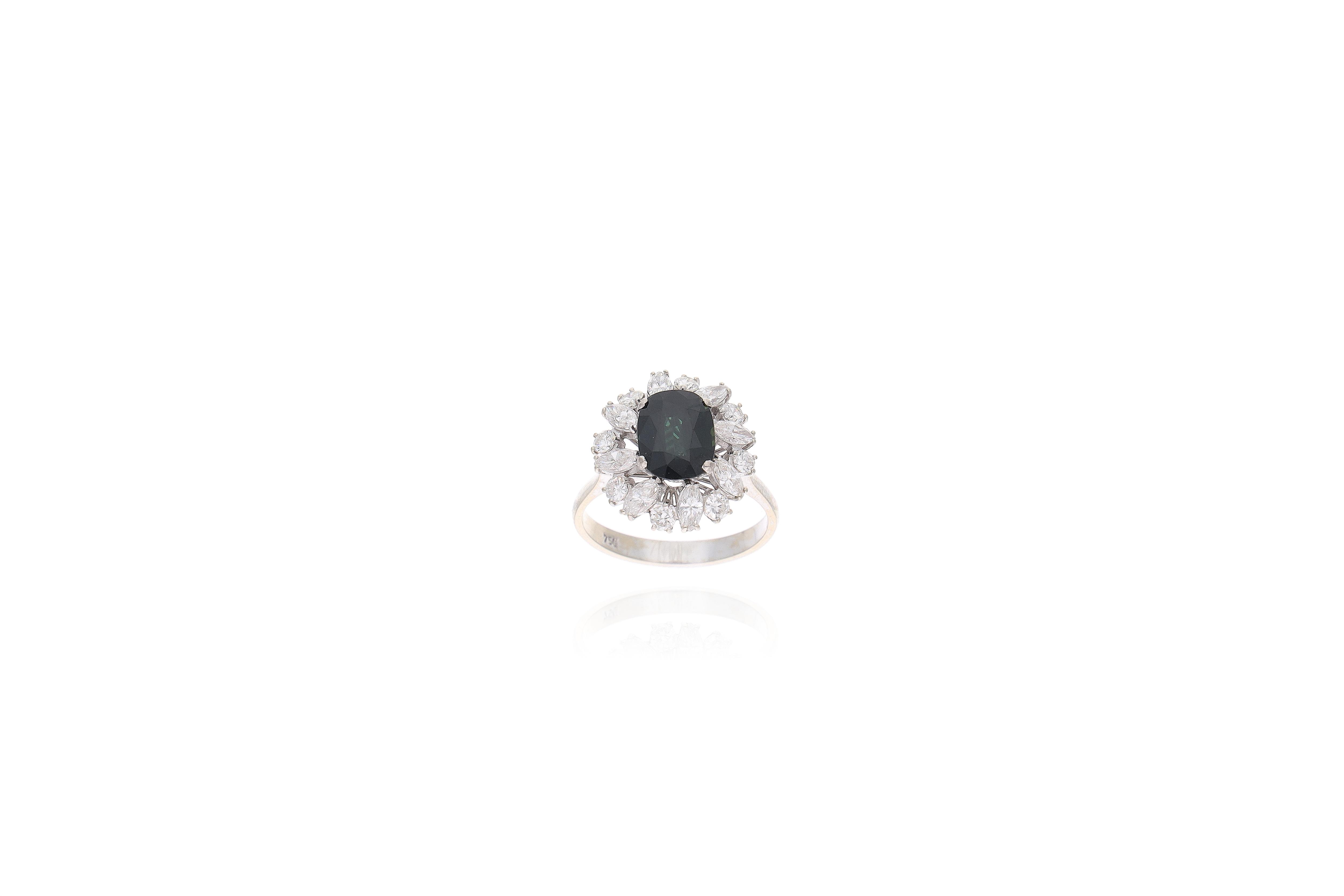 Anello con zaffiro e diamanti - Asta Preziosi