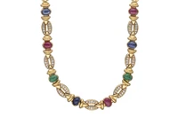 Roman, Collana con diamanti, zaffiri, rubini e smeraldi - Asta Preziosi Roman, Collana con diamanti, zaffiri, rubini e smeraldi - Asta Preziosi