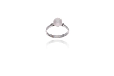 Mikawa, anello con perla coltivata e diamanti - Asta Preziosi Mikawa, anello con perla coltivata e diamanti - Asta Preziosi