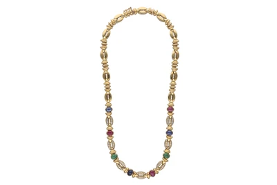 Roman, Collana con diamanti, zaffiri, rubini e smeraldi - Asta Preziosi Roman, Collana con diamanti, zaffiri, rubini e smeraldi - Asta Preziosi