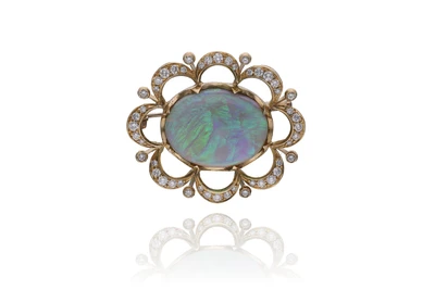 Spilla con opale e diamanti - Asta Preziosi Spilla con opale e diamanti - Asta Preziosi